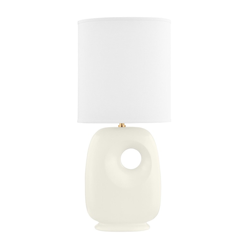 Hudson Valley L1506-AGB/CSI Harbor Park One Light Table Lamp, Aged Brass/Satin Ivory