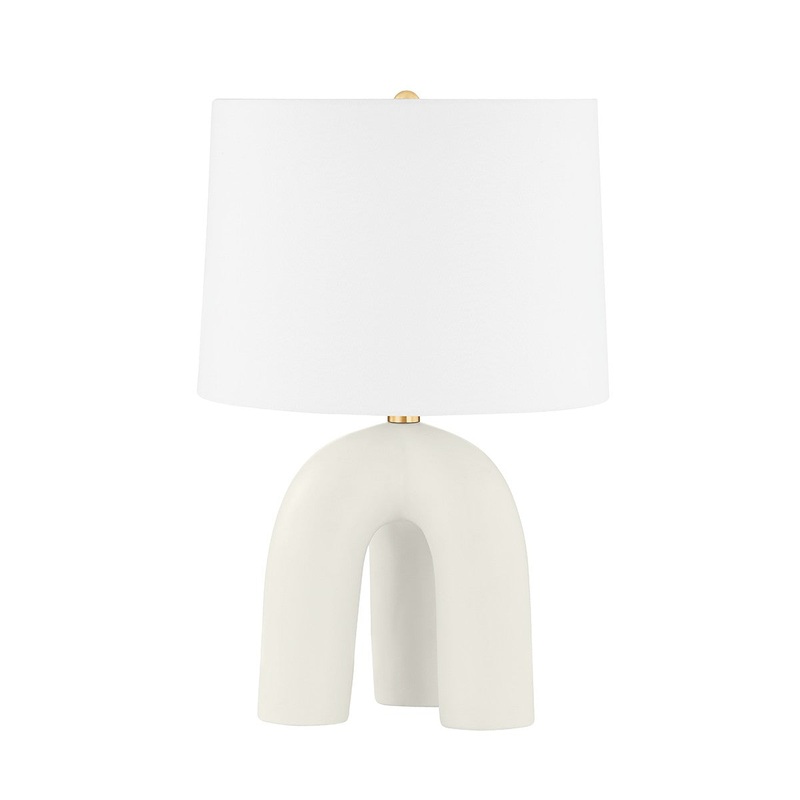 Hudson Valley L1604-AGB/CSI Mills Pond One Light Table Lamp, Aged Brass/Satin Ivory