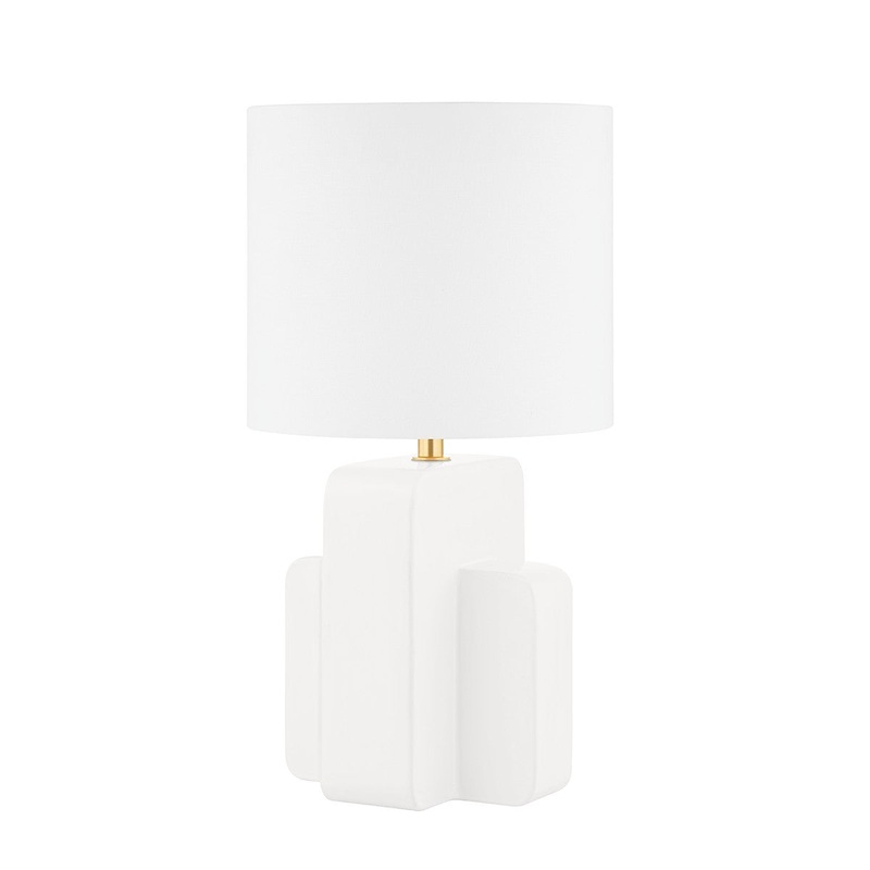 Hudson Valley L1607-AGB/CSW Elm Grove One Light Table Lamp, Aged Brass/Ceramic Satin White (Discontinued)