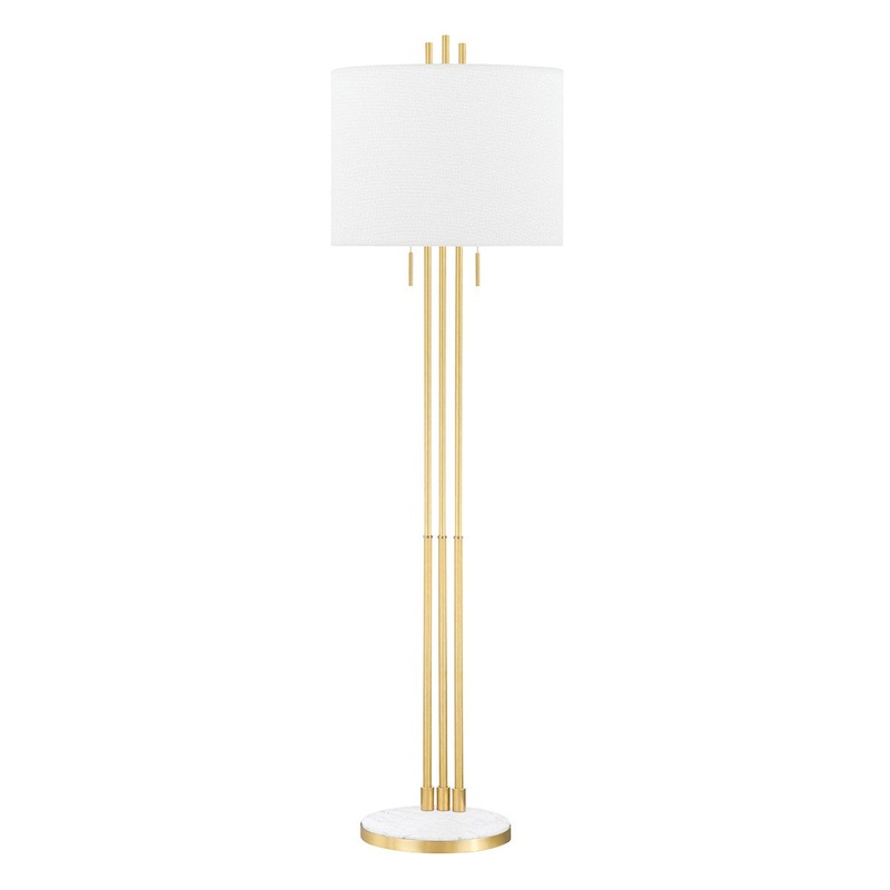 Hudson Valley L1666-AGB Remsen Two Light Floor Lamp, Aged Brass (Discontinued)