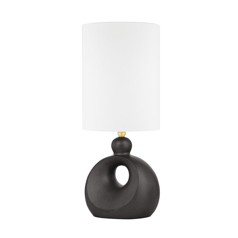 Hudson Valley L1850-AGB/CHM Penonic One Light Table Lamp, Aged Brass/Hematite Ceramic Combo