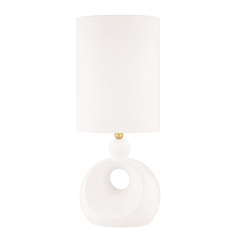 Hudson Valley L1850-AGB/CWS Penonic One Light Table Lamp, Aged Brass/White Ceramic