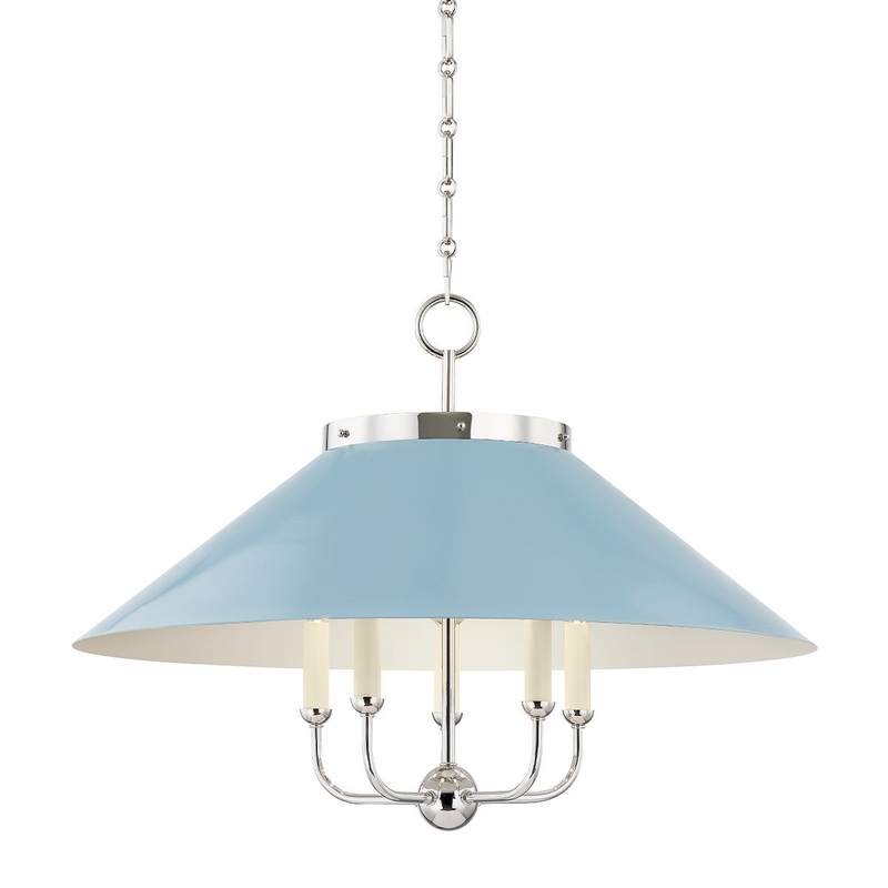Hudson Valley MDS1403-PN/BB Clivedon Five Light Chandelier, Polished Nickel