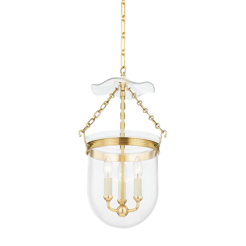 Hudson Valley MDS1601-AGB Rousham Three Light Lantern, Aged Brass