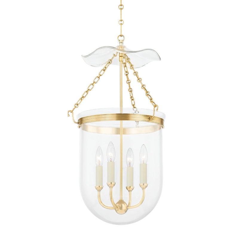 Hudson Valley MDS1602-AGB Rousham Four Light Lantern, Aged Brass