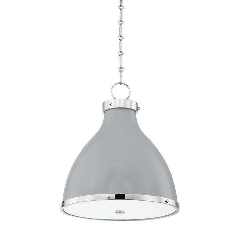 Hudson Valley MDS361-PN/PG Painted No. 3 Two Light Pendant, Polished Nickel/Parma Gray Combo (Discontinued)