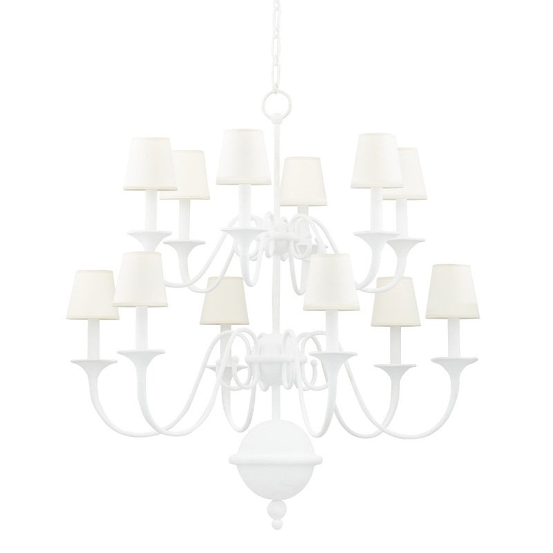 Hudson Valley MDS433-WP Windsor 12 Light Chandelier, White Plaster