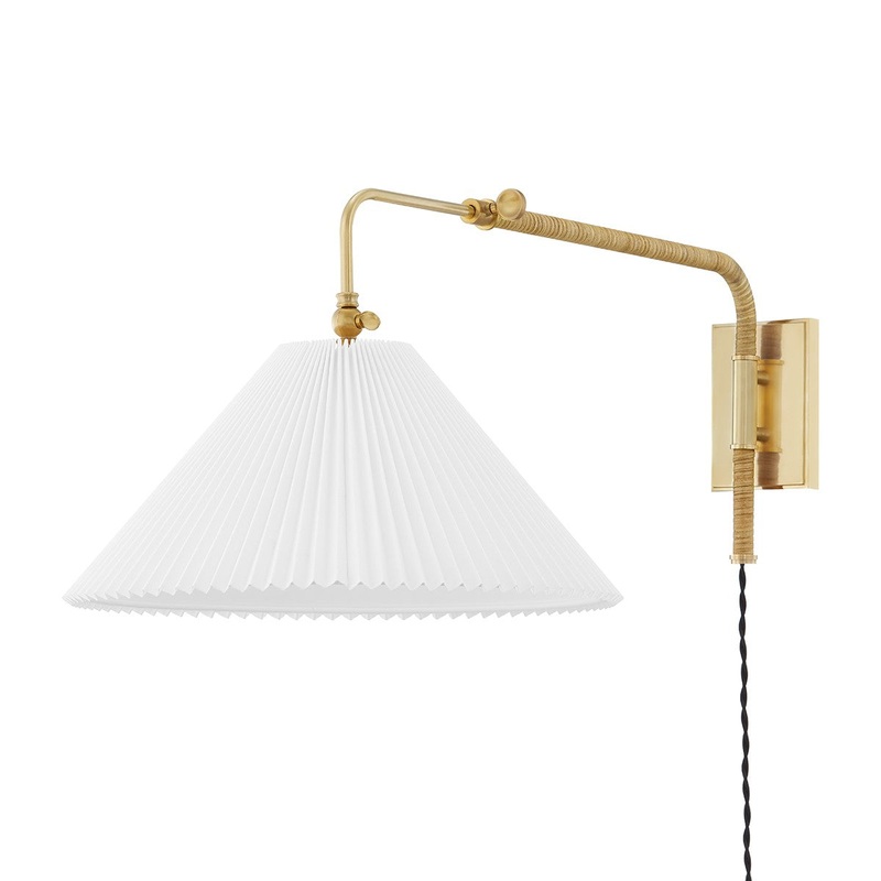 Hudson Valley MDS510-AGB Dorset One Light Wall Sconce, Aged Brass