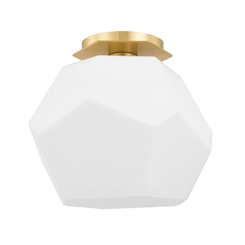 Hudson Valley PI1894501-AGB Tring One Light Flush Mount, Aged Brass