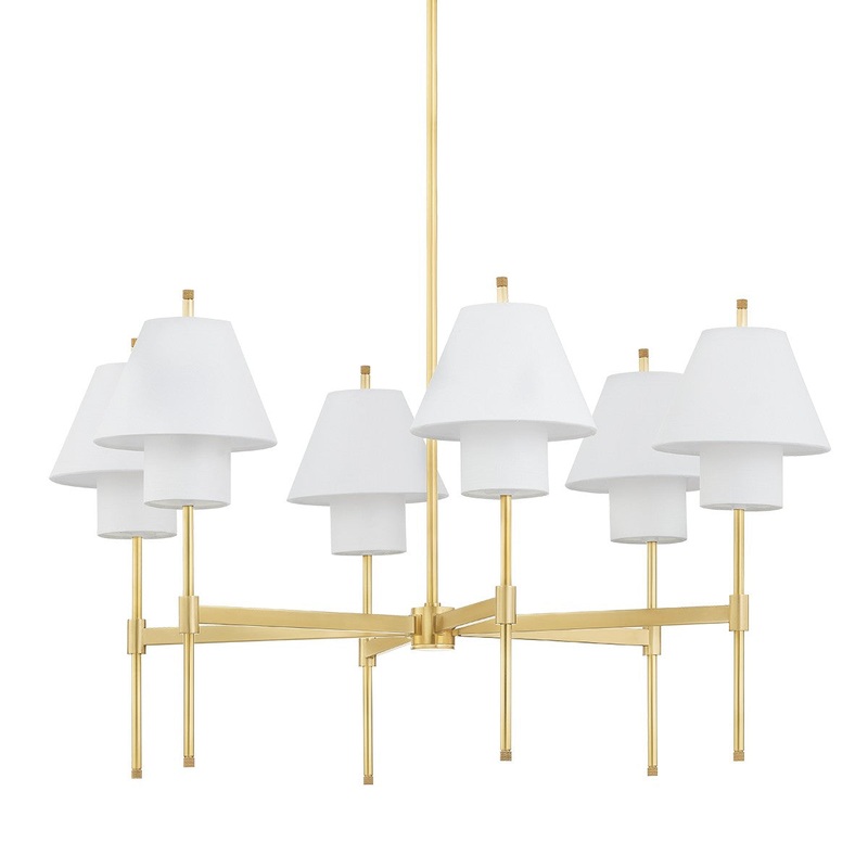 Hudson Valley PI1899806-AGB Glenmoore Six Light Chandelier, Aged Brass
