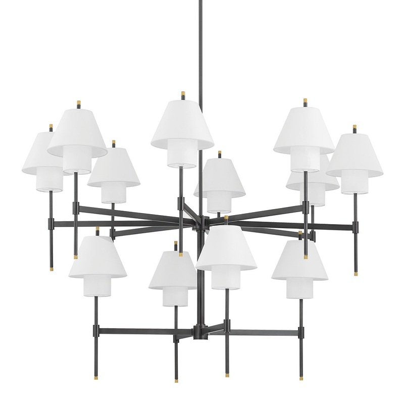Hudson Valley PI1899812-AGB/DB Glenmoore 12 Light Chandelier, Aged Brass