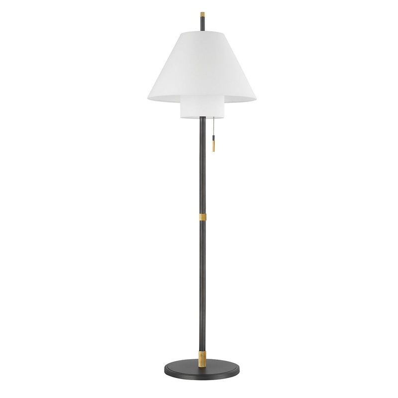 Hudson Valley PIL1899401-AGB/DB Glenmoore One Light Floor Lamp, Aged Brass