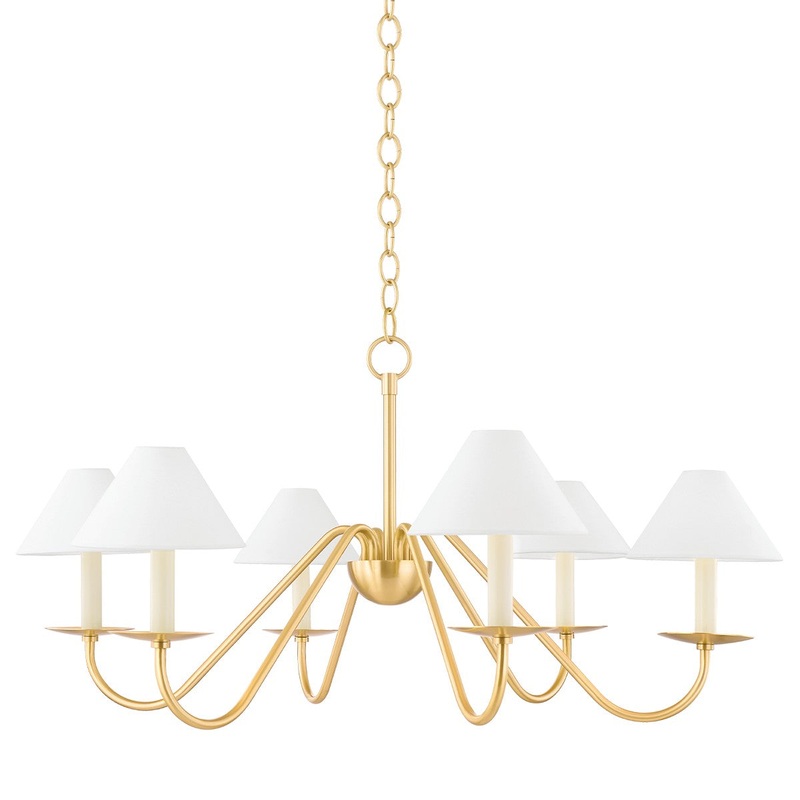 Mitzi H464806-AGB Lenore Six Light Chandelier, Aged Brass
