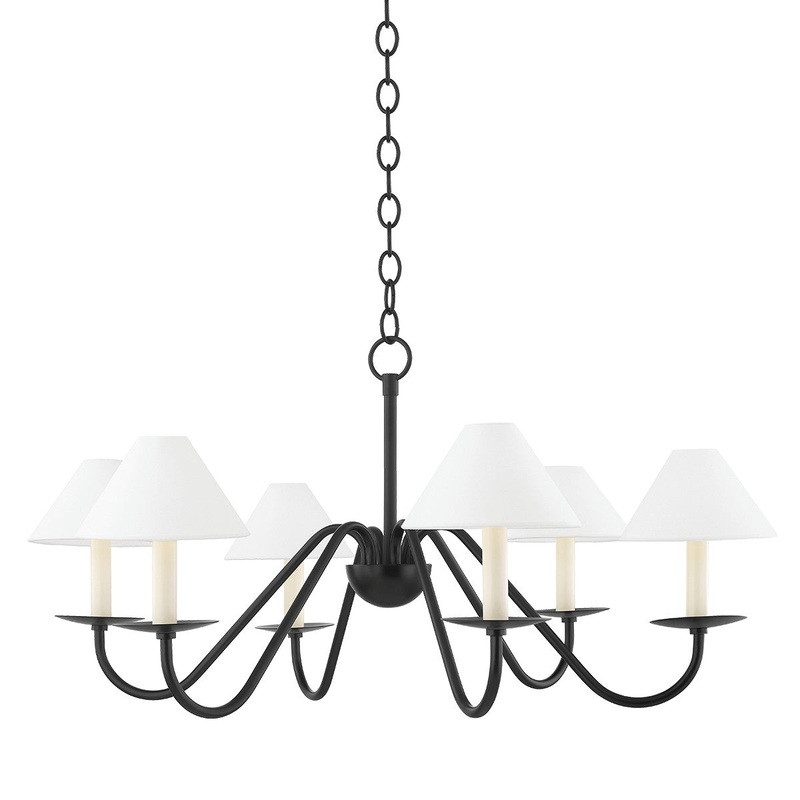Mitzi H464806-SBK Lenore Six Light Chandelier, Soft Black