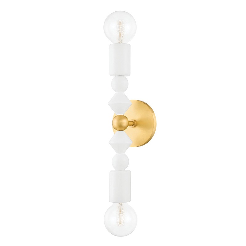Mitzi H471102-AGB Flora Two Light Wall Sconce, Aged Brass