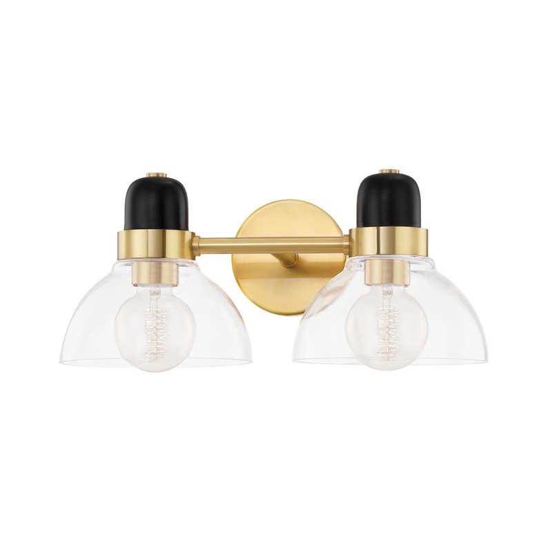 Mitzi H482302-AGB Camile Two Light Bath Bracket, Aged Brass