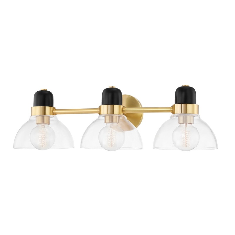 Mitzi H482303-AGB Camile Three Light Bath Bracket, Aged Brass