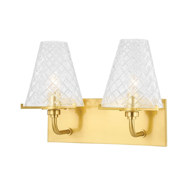 Mitzi H495302-AGB Irene Two Light Bath Bracket, Aged Brass