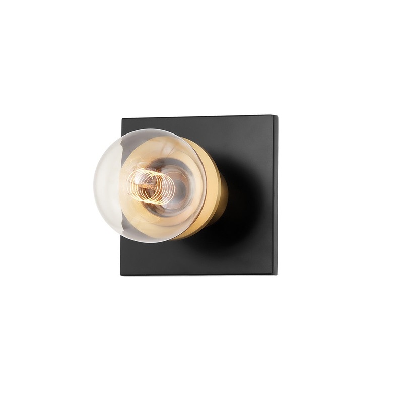 Mitzi H526301-AGB/SBK Brandi One Light Bath, Aged Brass/Soft Black