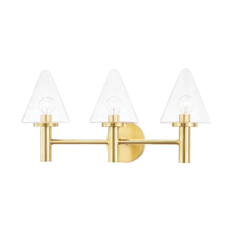 Mitzi H540303-AGB Connie Three Light Bath Bracket, Aged Brass