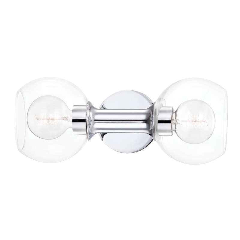 Mitzi H543302-PC Leslie Two Light Bath Bracket, Polished Chrome