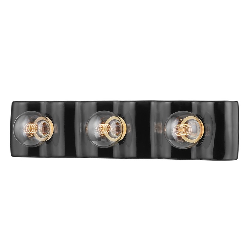 Mitzi H545303-CBK Jillian Three Light Bath Bracket, Ceramic Black