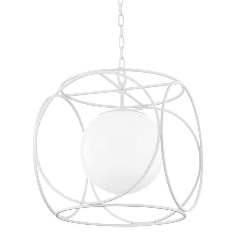 Mitzi H632701L-TWH Claire One Light Pendant, Textured White