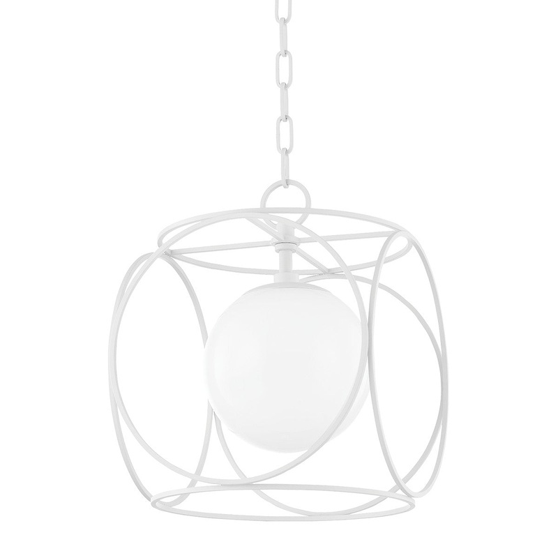 Mitzi H632701S-TWH Claire One Light Pendant, Textured White