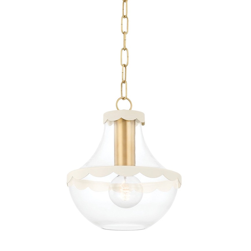 Mitzi H668701S-AGB/SCR Alaina One Light Pendant, Aged Brass