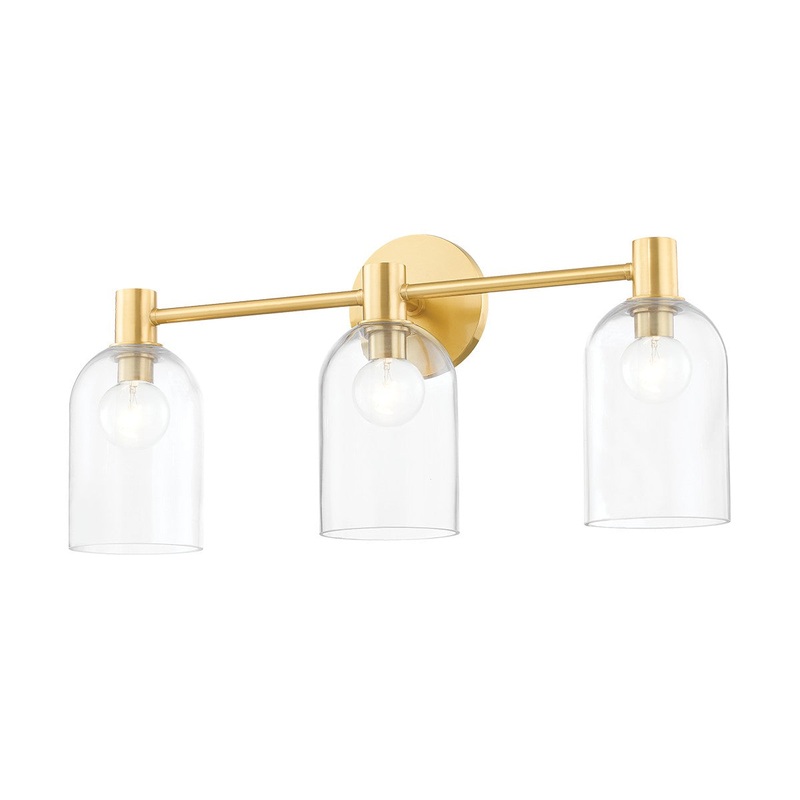 Mitzi H678303-AGB Paisley Three Light Bath Vanity, Aged Brass