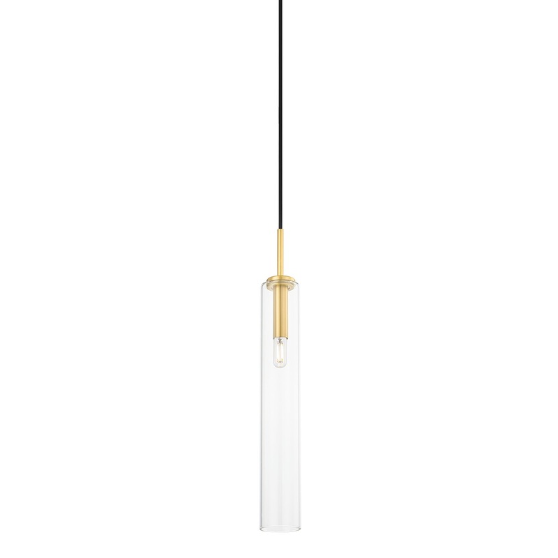 Mitzi H701701S-AGB Nyah One Light Pendant, Aged Brass