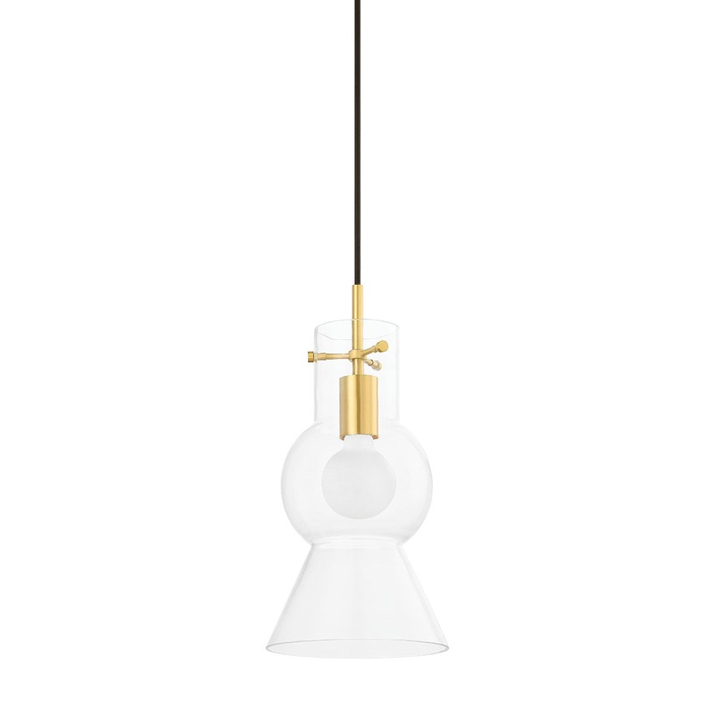 Mitzi H702701S-AGB Mirabel One Light Pendant, Aged Brass