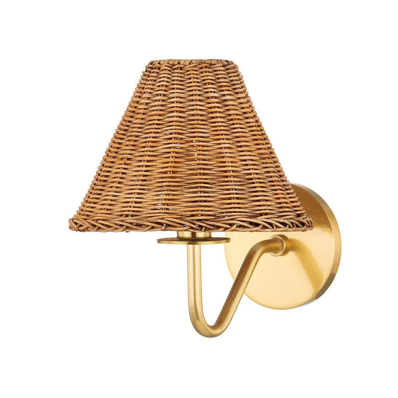 Mitzi H704101-AGB Issa One Light Wall Sconce, Aged Brass