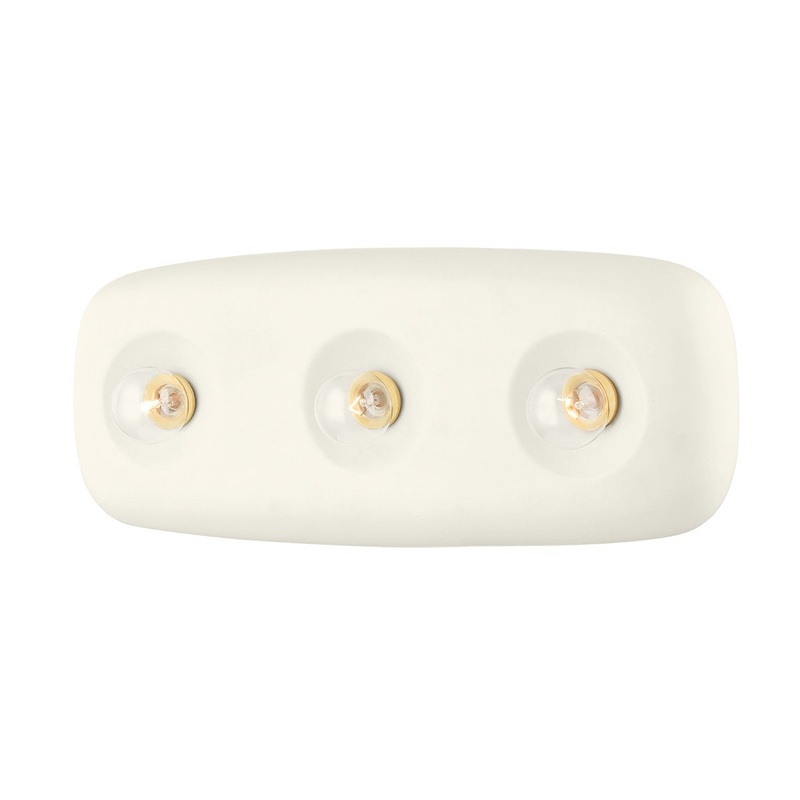Mitzi H718303-AGB/CSI Colleen Three Light Bath Sconce, Aged Brass/Satin Ivory