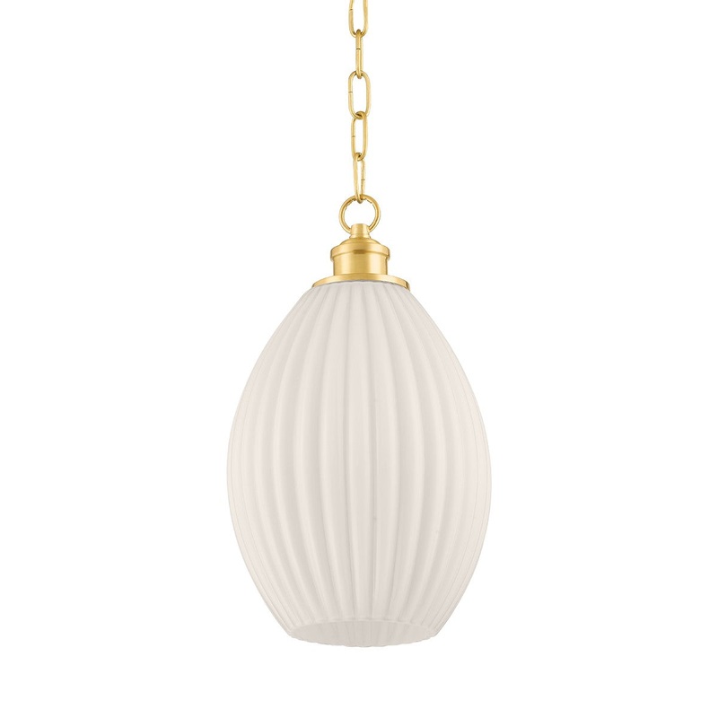 Mitzi H771701S-AGB Hillary One Light Pendant, Aged Brass