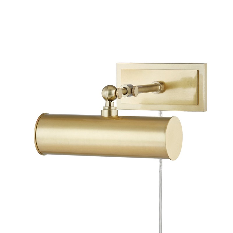 Mitzi HL263201-AGB Holly One Light Picture Light With Plug, Aged Brass