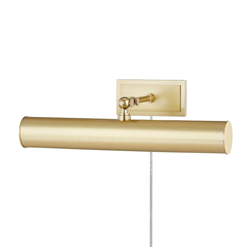 Mitzi HL263202-AGB Holly Two Light Picture Light With Plug, Aged Brass