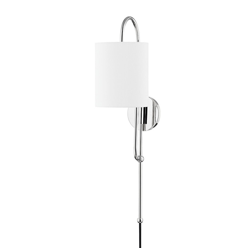 Mitzi HL641201-PN Caroline One Light Wall Sconce, Polished Nickel