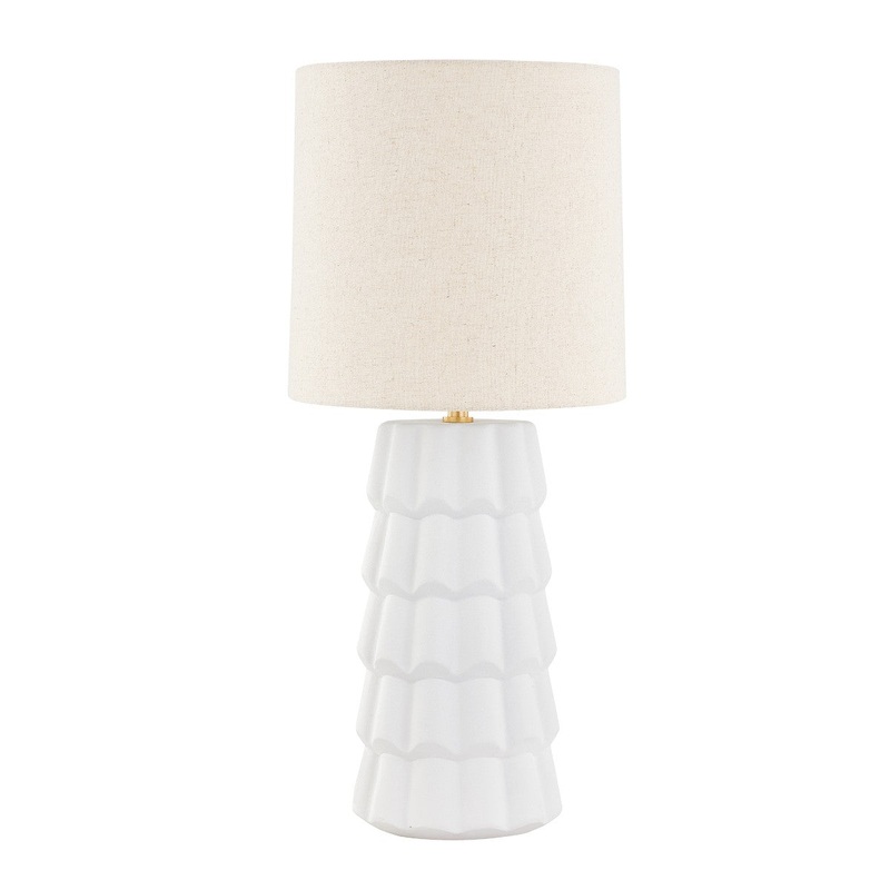 Mitzi HL712201-AGB/CTW Maisie One Light Table Lamp, Aged Brass