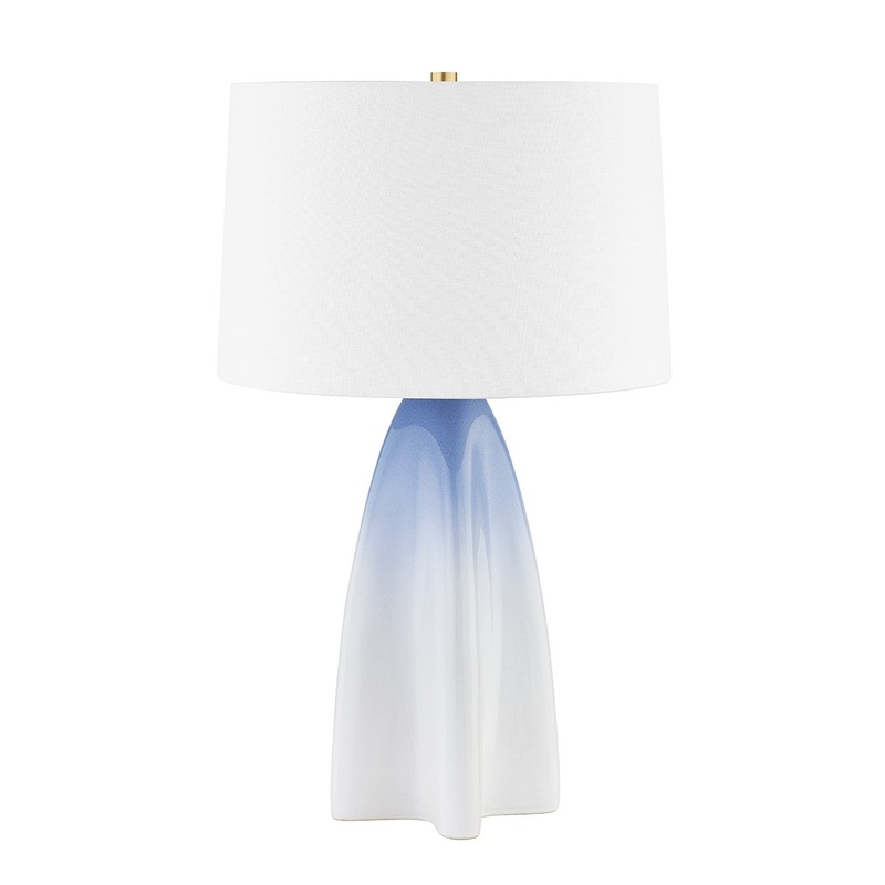 Hudson Valley L2027-AGB/CSO Chappaqua One Light Table Lamp, Aged Brass/Gloss Sky Ombre Ceramic