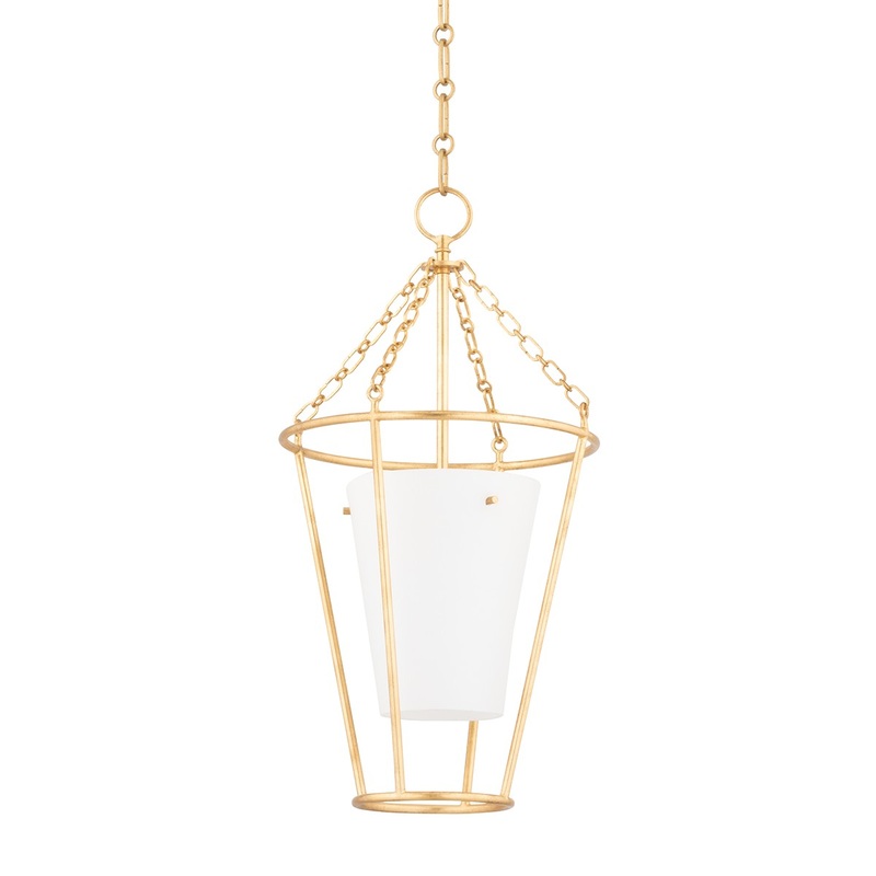 Hudson Valley MDS210-VGL Worchester One Light Chandelier, Vintage Gold Leaf (Discontinued)