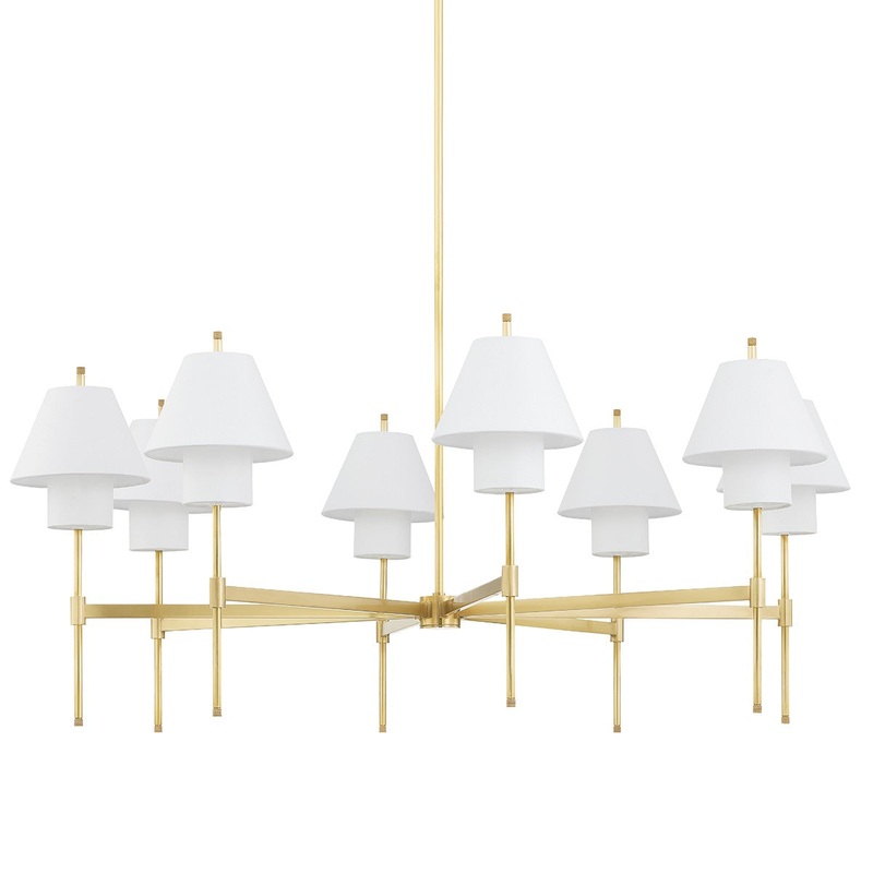 Hudson Valley PI1899808-AGB Glenmoore Eight Light Chandelier, Aged Brass