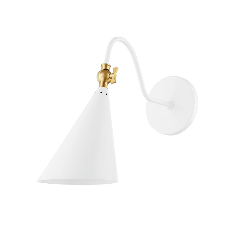 Mitzi H285101-AGB/SWH Lupe One Light Wall Sconce, Aged Brass/Soft White