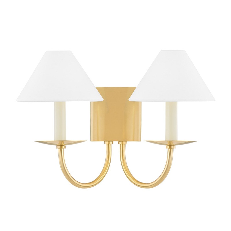 Mitzi H464102-AGB Lenore Two Light Wall Sconce, Aged Brass