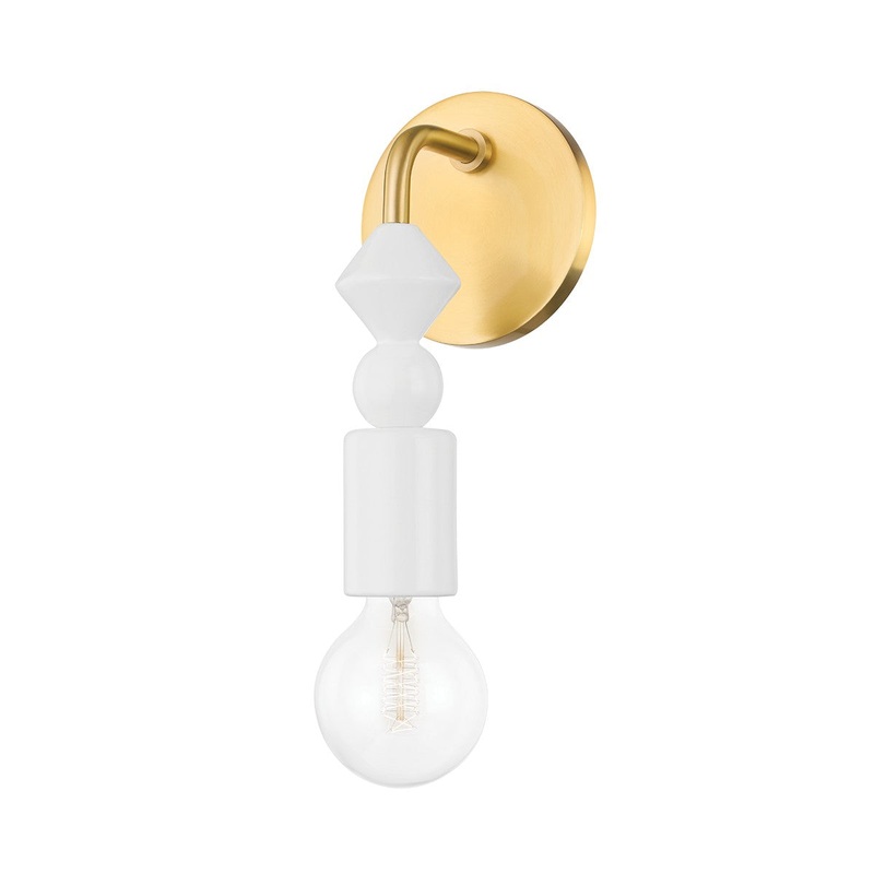Mitzi H471101-AGB Flora One Light Wall Sconce, Aged Brass