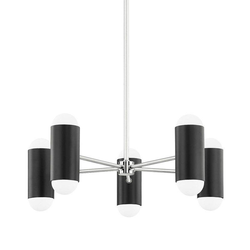 Mitzi H484810-PN/SBK Kira Ten Light Chandelier, Polished Nickel/Soft Black