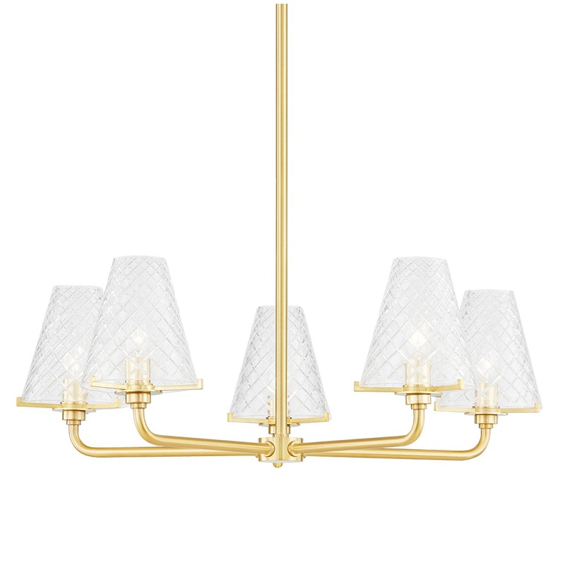 Mitzi H495805-AGB Irene Five Light Chandelier, Aged Brass