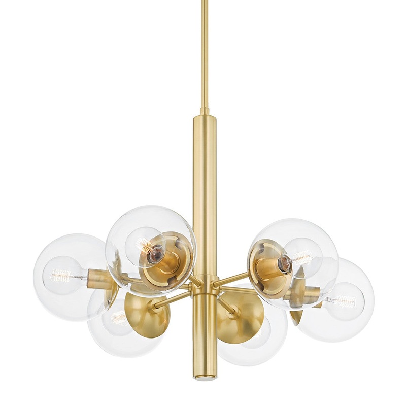 Mitzi H503806-AGB Meadow Six Light Chandelier, Aged Brass