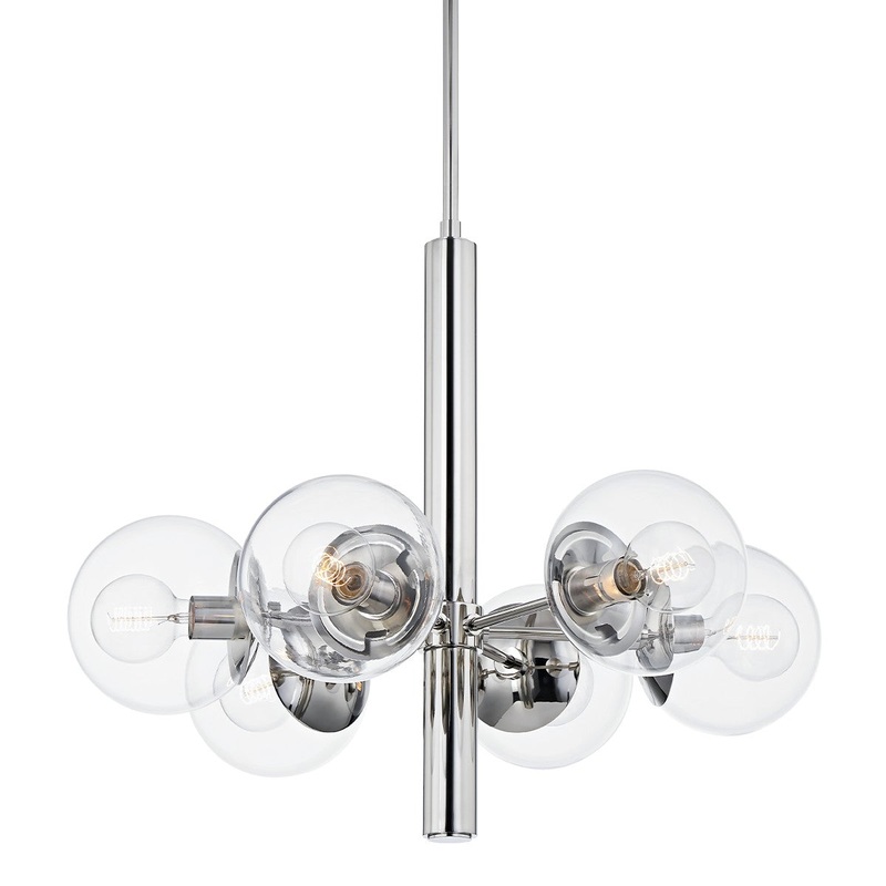 Mitzi H503806-PN Meadow Six Light Chandelier, Polished Nickel