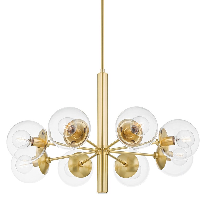 Mitzi H503808-AGB Meadow Eight Light Chandelier, Aged Brass